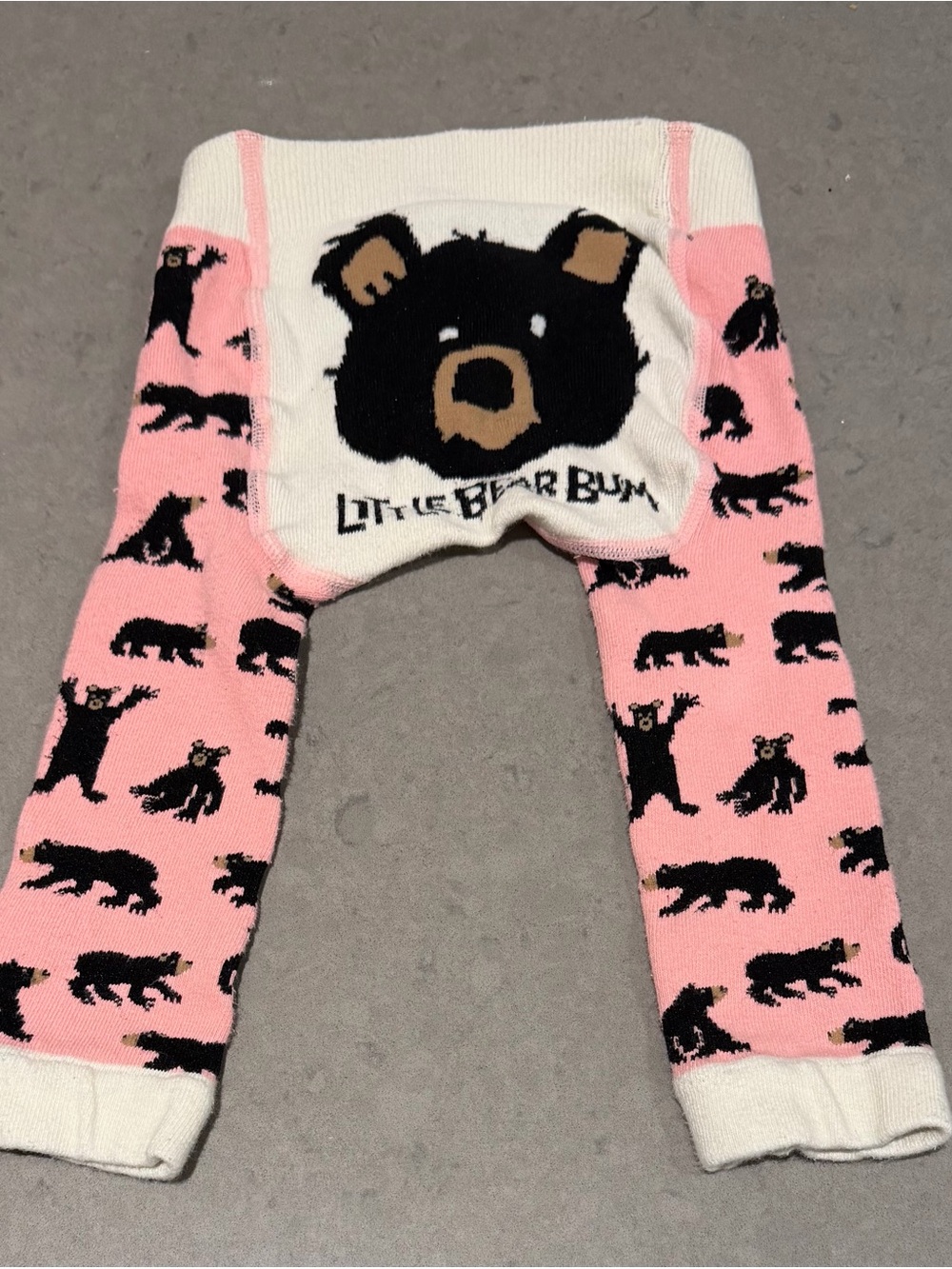 Little Bear Bum 12-24m Pink Bear Print Baby Leggings